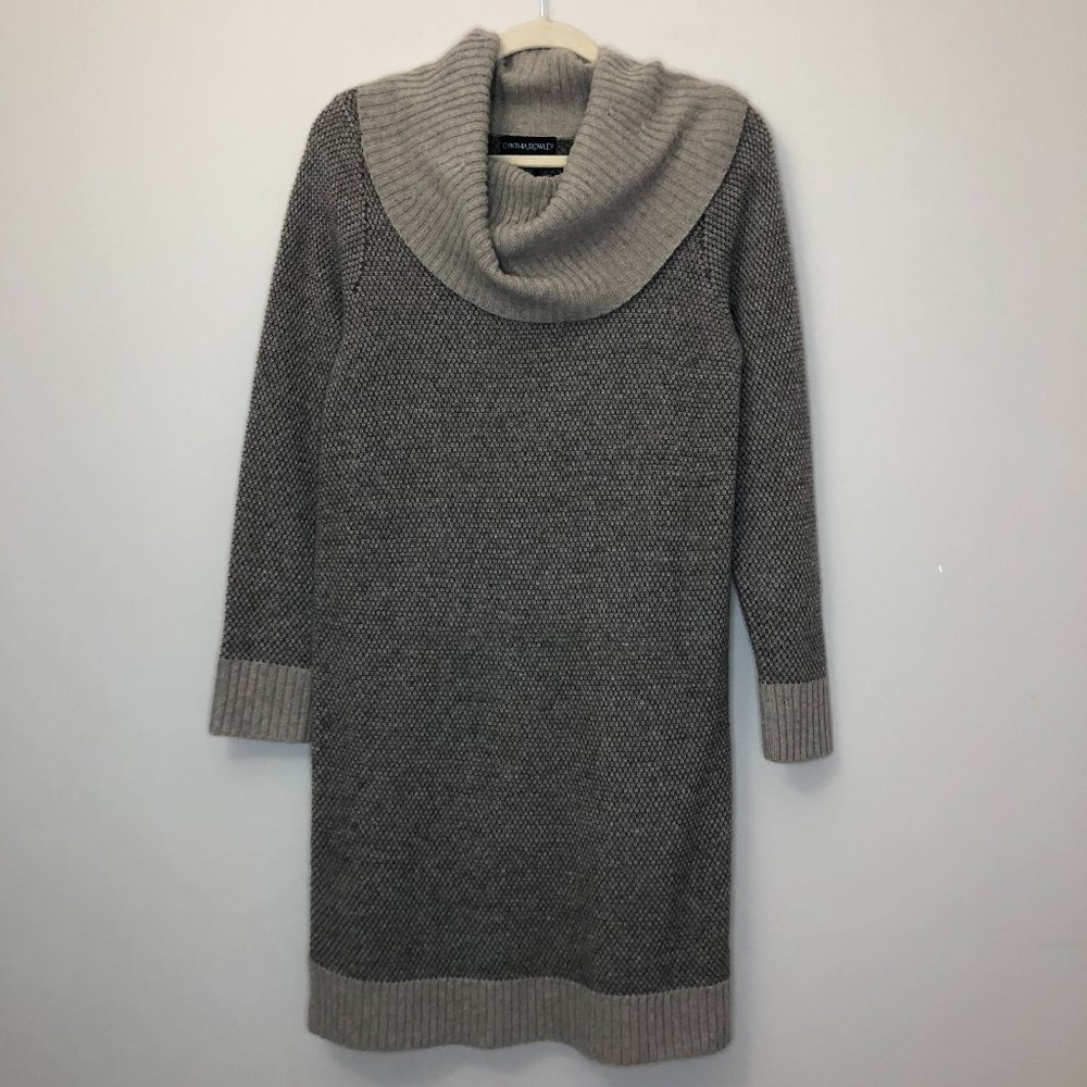 Cynthia Rowley cowl neck sweater dress lambs wool.